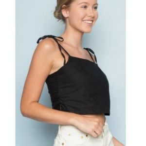 Brandy Melville black tied cropped top
